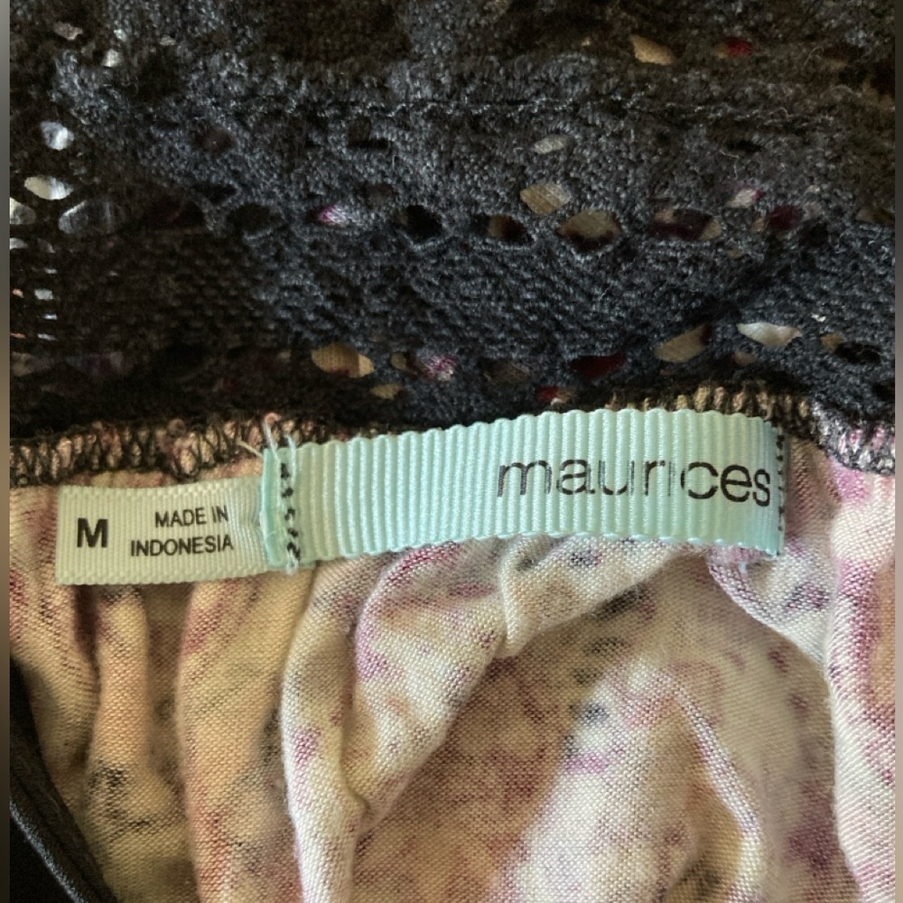 Maurices Pink and Black Asymmetrical Embellished Camisole - Picture 3 of 4